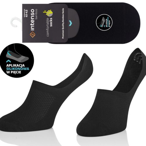 STOPKI BAMBUSOWE MĘSKIE DO MOKASYN ODDYCHAJĄCE CZARNE