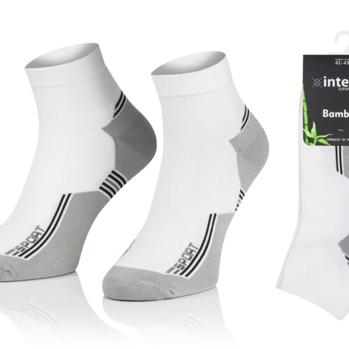 KRÓTKIE SKARPETKI 3/4 ZAKOSTKI SPORTOWE BAMBUSOWE WZÓR 01