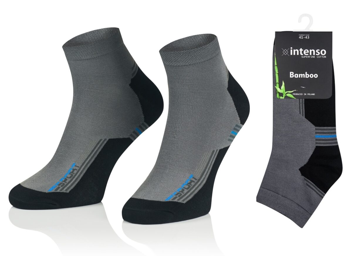 KRÓTKIE SKARPETKI 3/4 ZAKOSTKI SPORTOWE BAMBUSOWE WZÓR 03