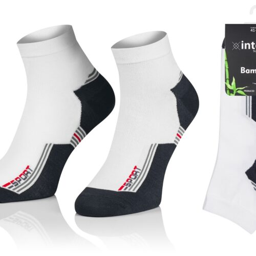 KRÓTKIE SKARPETKI 3/4 ZAKOSTKI SPORTOWE BAMBUSOWE WZÓR 02