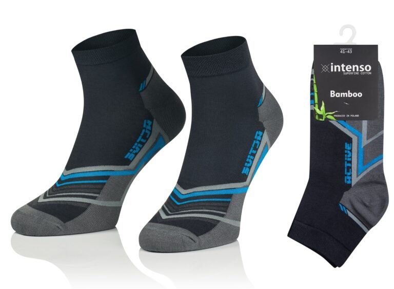 KRÓTKIE SKARPETKI 3/4 ZAKOSTKI SPORTOWE BAMBUSOWE WZÓR 07