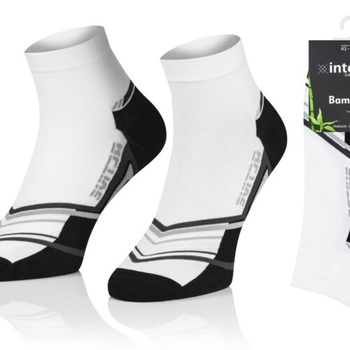 KRÓTKIE SKARPETKI 3/4 ZAKOSTKI SPORTOWE BAMBUSOWE WZÓR 06