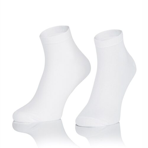 Krótkie skarpetki bawełniane gładkie - zakostki BIAŁE