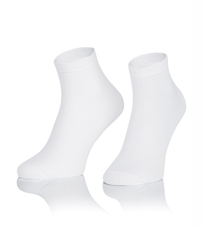 Krótkie skarpetki bawełniane gładkie - zakostki BIAŁE