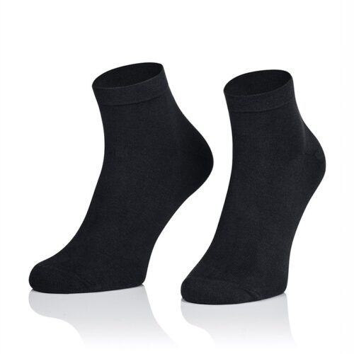 Krótkie skarpetki bawełniane gładkie - zakostki CZARNE