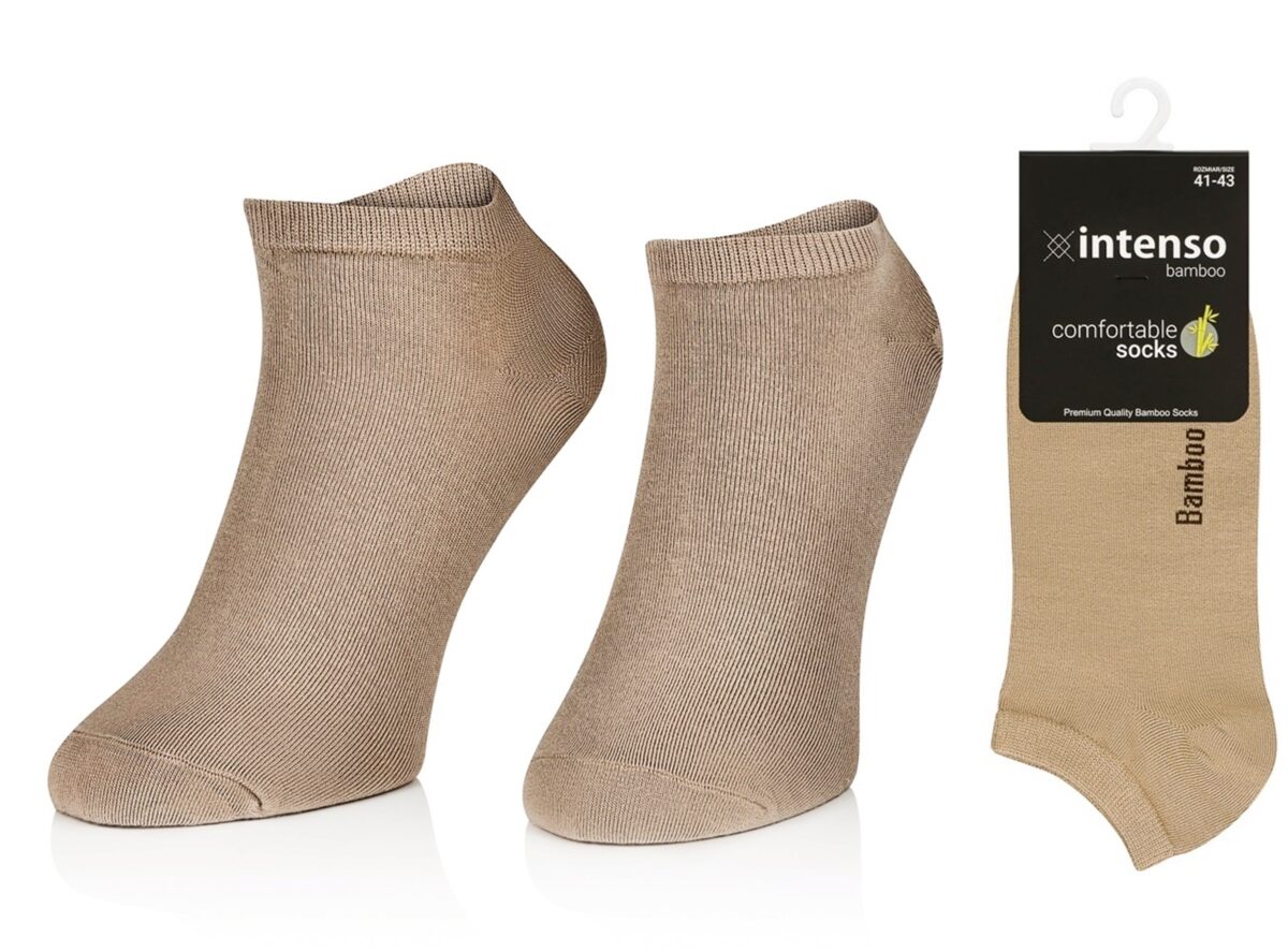 STOPKI MĘSKIE BAMBUSOWE ODDYCHAJĄCE BEŻOWE