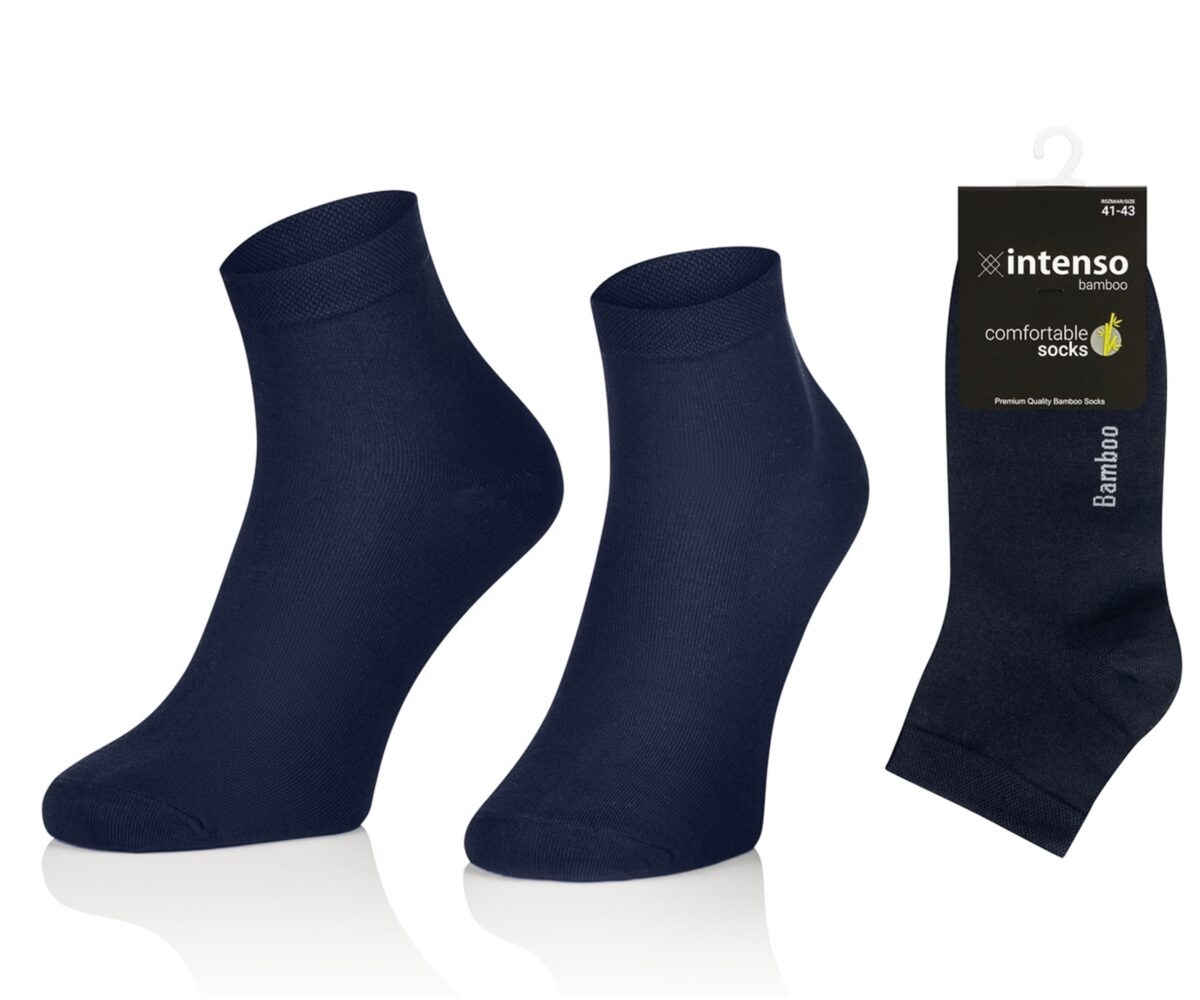 KRÓTKIE SKARPETKI BAMBUSOWE MĘSKIE 3/4 ZAKOSTKI GRANAT
