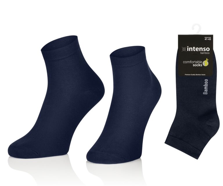 KRÓTKIE SKARPETKI BAMBUSOWE MĘSKIE 3/4 ZAKOSTKI GRANAT