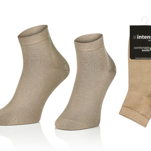 KRÓTKIE SKARPETKI BAMBUSOWE MĘSKIE 3/4 ZAKOSTKI BEŻ