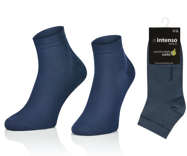 KRÓTKIE SKARPETKI BAMBUSOWE MĘSKIE 3/4 ZAKOSTKI JEANS