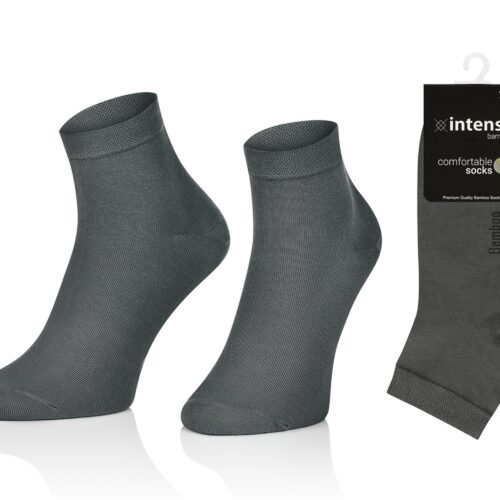 KRÓTKIE SKARPETKI BAMBUSOWE MĘSKIE 3/4 ZAKOSTKI SZARE