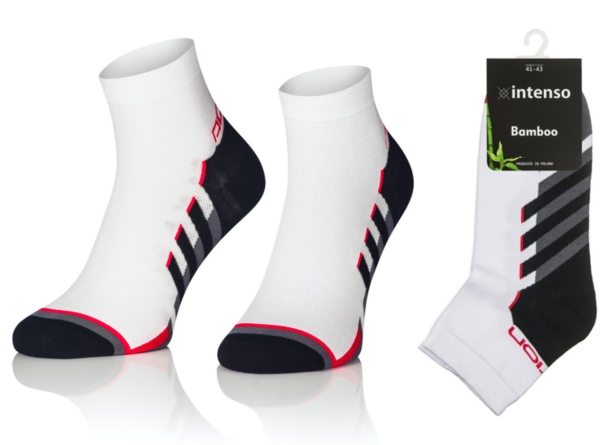 KRÓTKIE SKARPETKI 3/4 ZAKOSTKI SPORTOWE BAMBUSOWE WZÓR 10