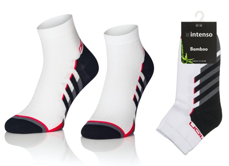 KRÓTKIE SKARPETKI 3/4 ZAKOSTKI SPORTOWE BAMBUSOWE WZÓR 10