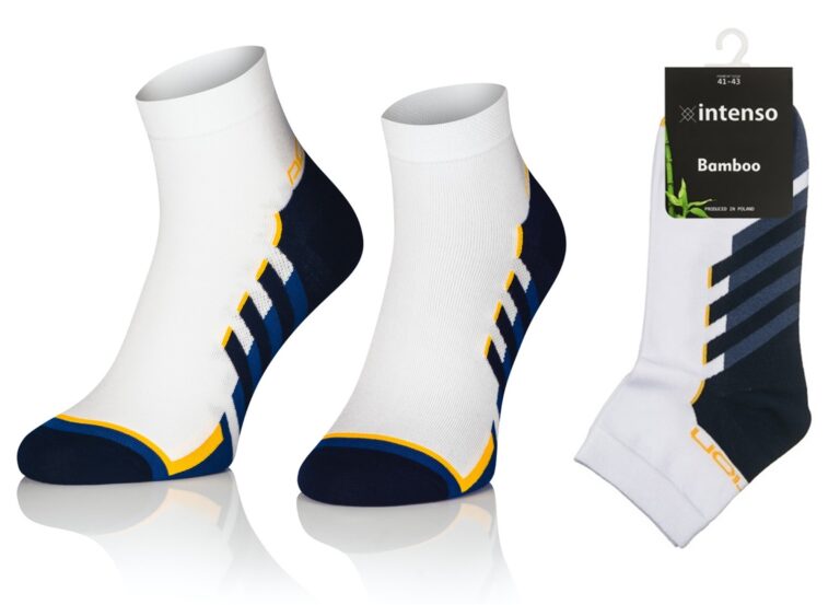 KRÓTKIE SKARPETKI 3/4 ZAKOSTKI SPORTOWE BAMBUSOWE WZÓR 11