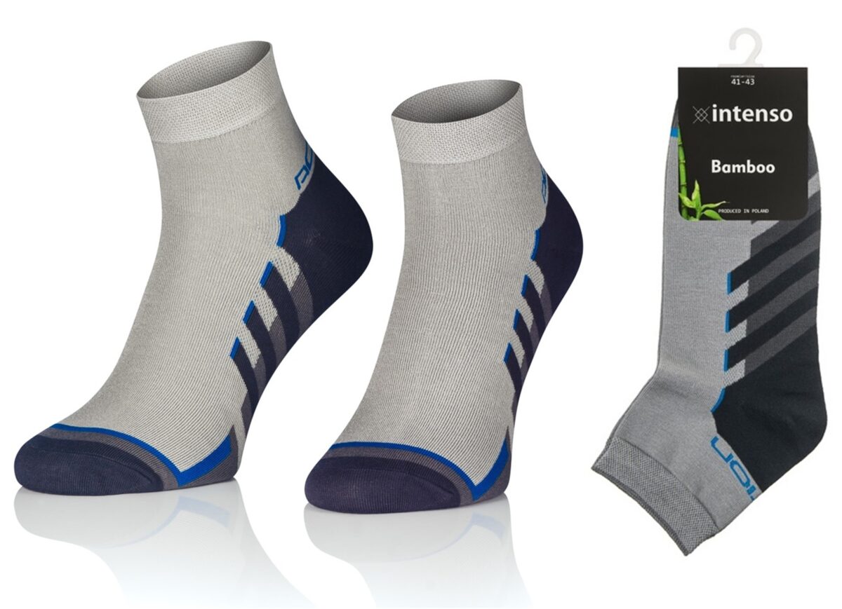 KRÓTKIE SKARPETKI 3/4 ZAKOSTKI SPORTOWE BAMBUSOWE WZÓR 12