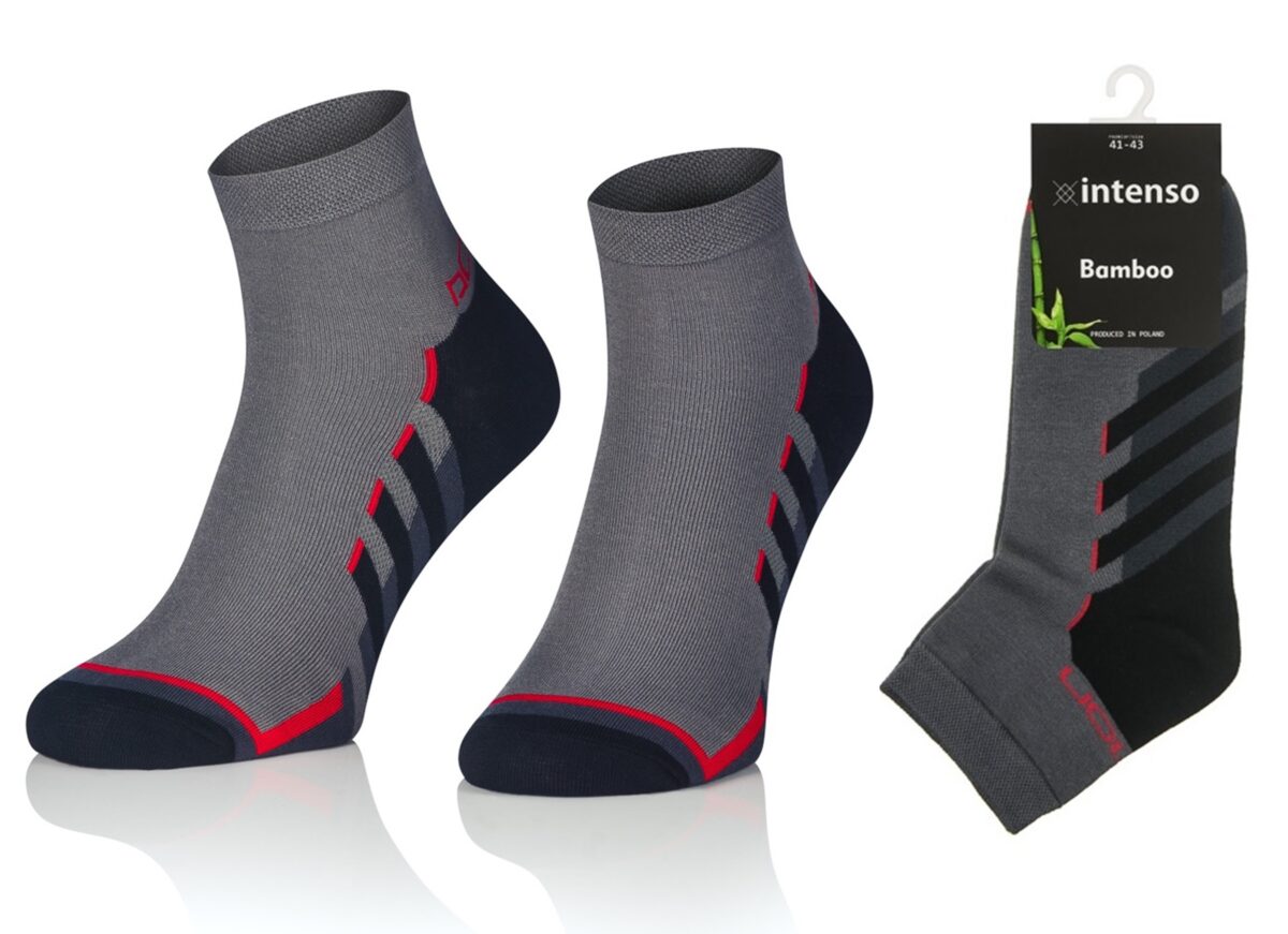 KRÓTKIE SKARPETKI 3/4 ZAKOSTKI SPORTOWE BAMBUSOWE WZÓR 13