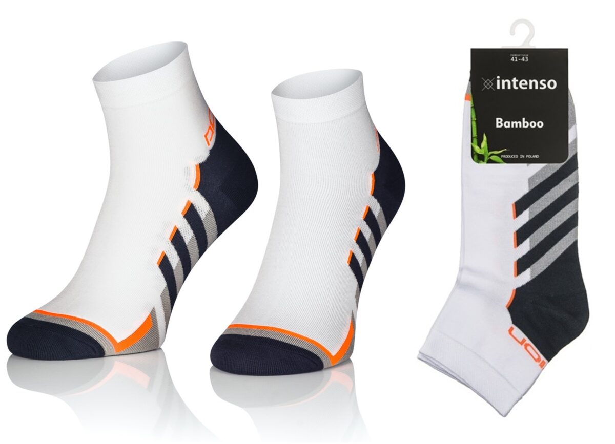 KRÓTKIE SKARPETKI 3/4 ZAKOSTKI SPORTOWE BAMBUSOWE WZÓR 09
