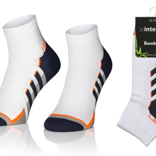 KRÓTKIE SKARPETKI 3/4 ZAKOSTKI SPORTOWE BAMBUSOWE WZÓR 09