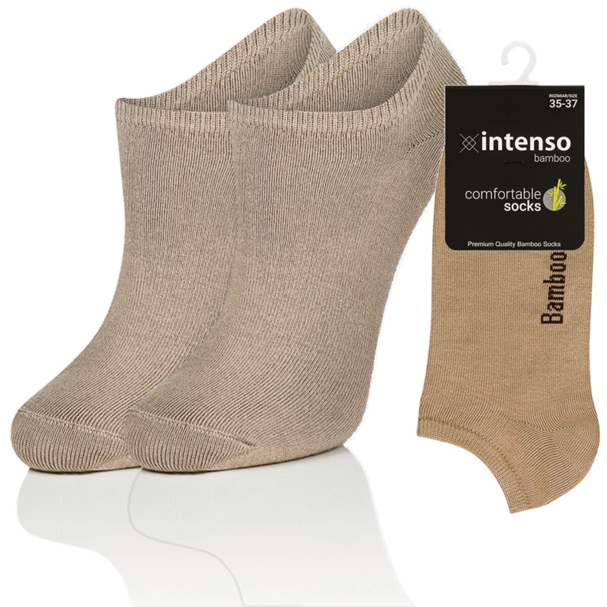 STOPKI BAMBUSOWE DAMSKIE MŁODZIEŻOWE ODDYCHAJĄCE BEŻ