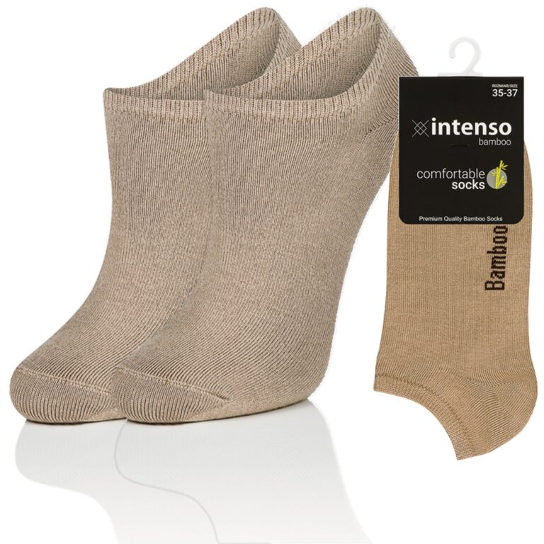 STOPKI BAMBUSOWE DAMSKIE MŁODZIEŻOWE ODDYCHAJĄCE BEŻ