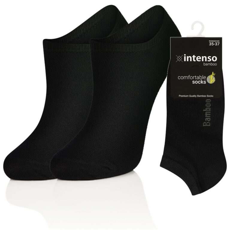 STOPKI BAMBUSOWE DAMSKIE MŁODZIEŻOWE ODDYCHAJĄCE CZARNE