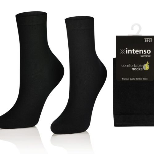 SKARPETKI BAMBUSOWE DAMSKIE / MŁODZIEŻOWE ODDYCHAJĄCE CZARNE