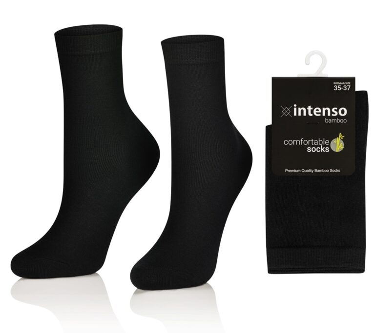 SKARPETKI BAMBUSOWE DAMSKIE / MŁODZIEŻOWE ODDYCHAJĄCE CZARNE