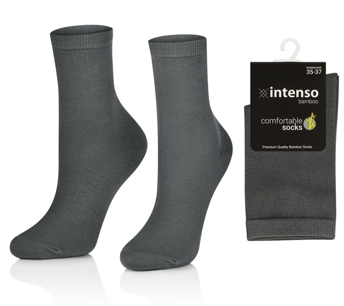 SKARPETKI BAMBUSOWE DAMSKIE / MŁODZIEŻOWE ODDYCHAJĄCE SZARE