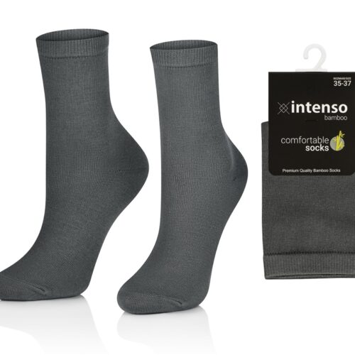 SKARPETKI BAMBUSOWE DAMSKIE / MŁODZIEŻOWE ODDYCHAJĄCE SZARE