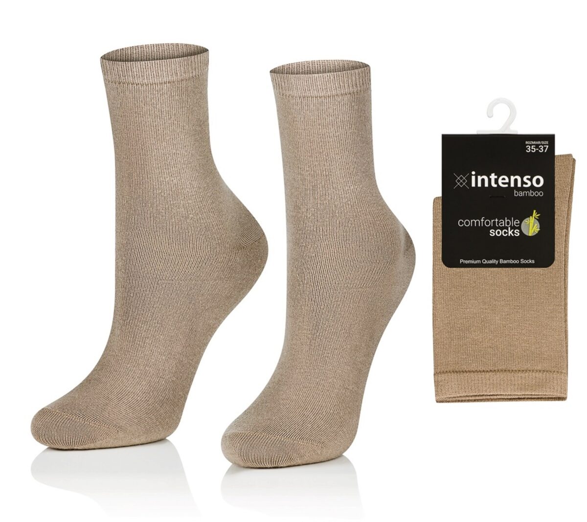 SKARPETKI BAMBUSOWE DAMSKIE / MŁODZIEŻOWE ODDYCHAJĄCE BEŻ