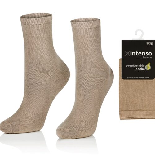 SKARPETKI BAMBUSOWE DAMSKIE / MŁODZIEŻOWE ODDYCHAJĄCE BEŻ