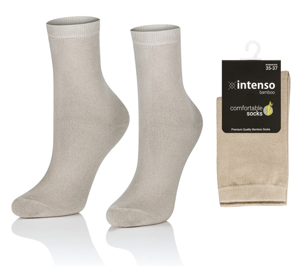 SKARPETKI BAMBUSOWE DAMSKIE / MŁODZIEŻOWE ODDYCHAJĄCE JASNY BEŻ