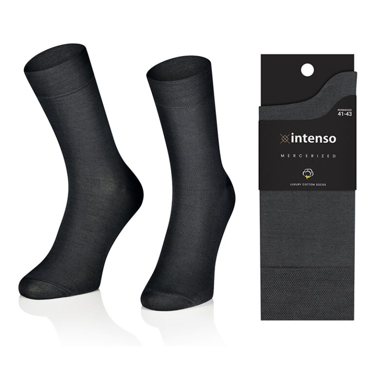 Skarpety z bawełny merceryzowanej grafitowe