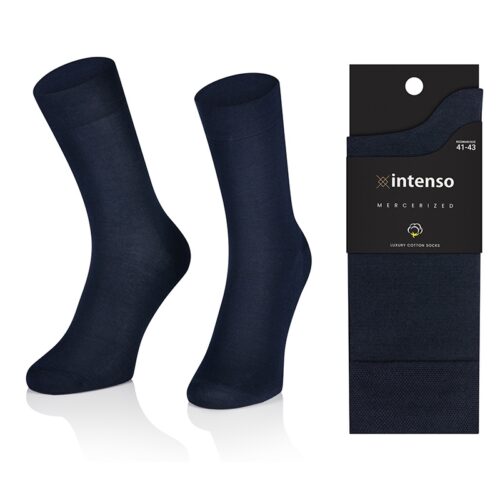 Skarpety z bawełny merceryzowanej granatowe