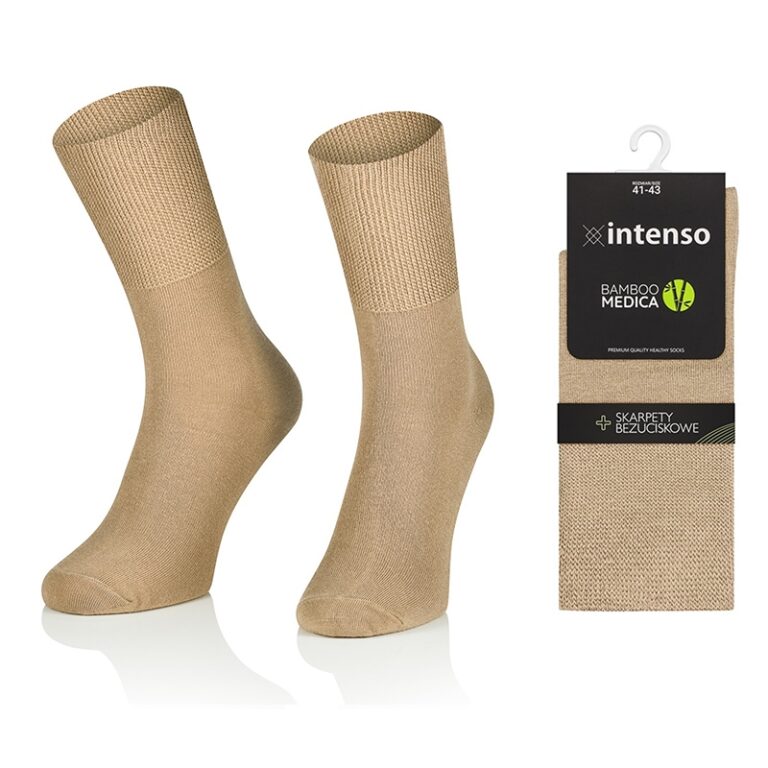 Skarpety bezuciskowe bambusowe zdrowotne Bamboo Medica Beż
