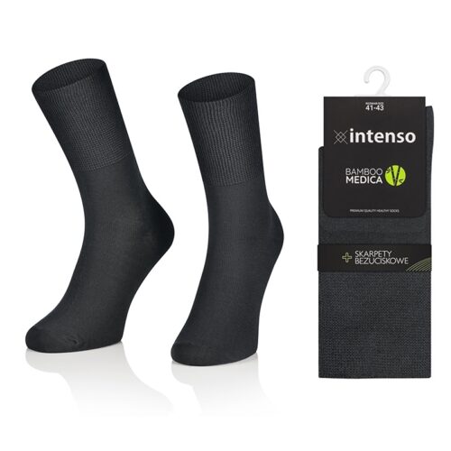 Skarpety bezuciskowe bambusowe zdrowotne Bamboo Medica Grafit