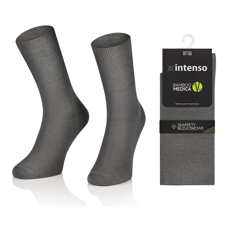 Skarpety damskie bezuciskowe bambusowe Bamboo Medica Szary