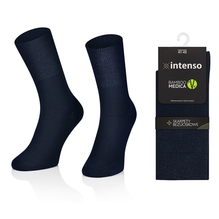 Skarpety damskie bezuciskowe bambusowe Bamboo Medica Granat