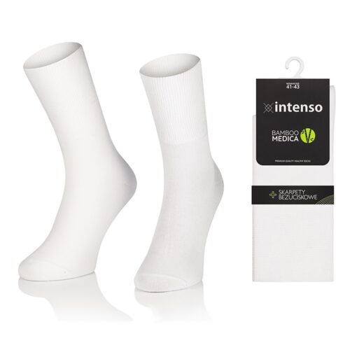 Skarpety damskie bezuciskowe bambusowe Bamboo Medica Biały