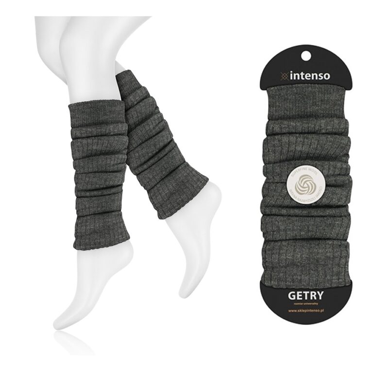 Getry wełniane ocieplacze szary melanż