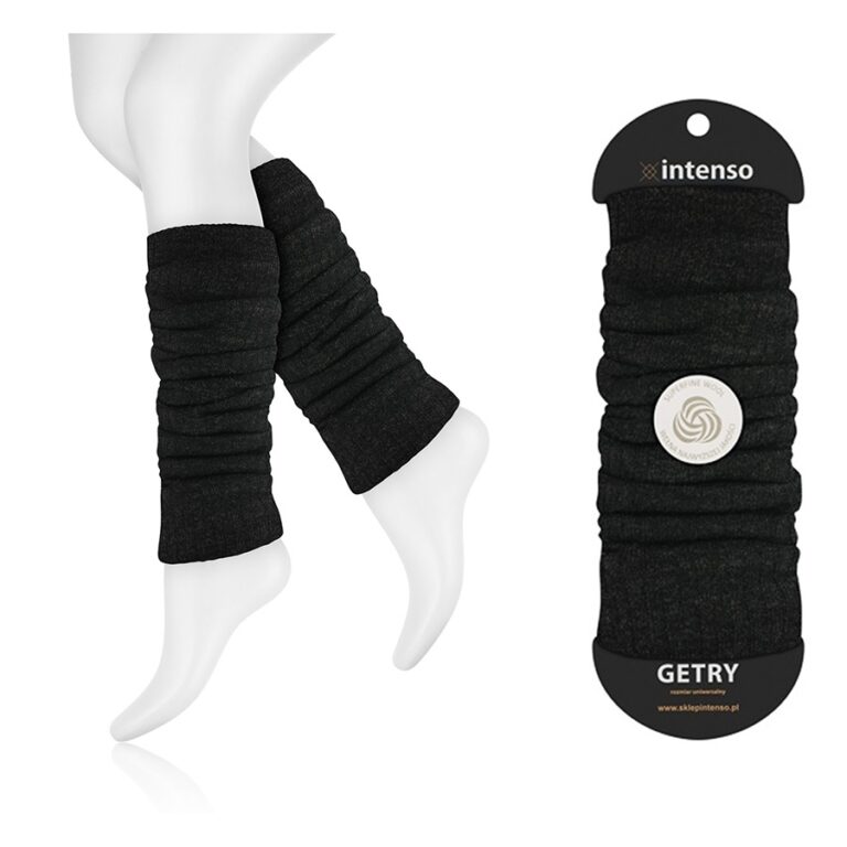 Getry wełniane ocieplacze grafit melanż