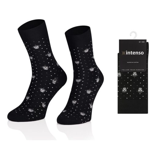 ELEGANCKIE SKARPETY MĘSKIE WE WZORY WZ28 CZASZKI