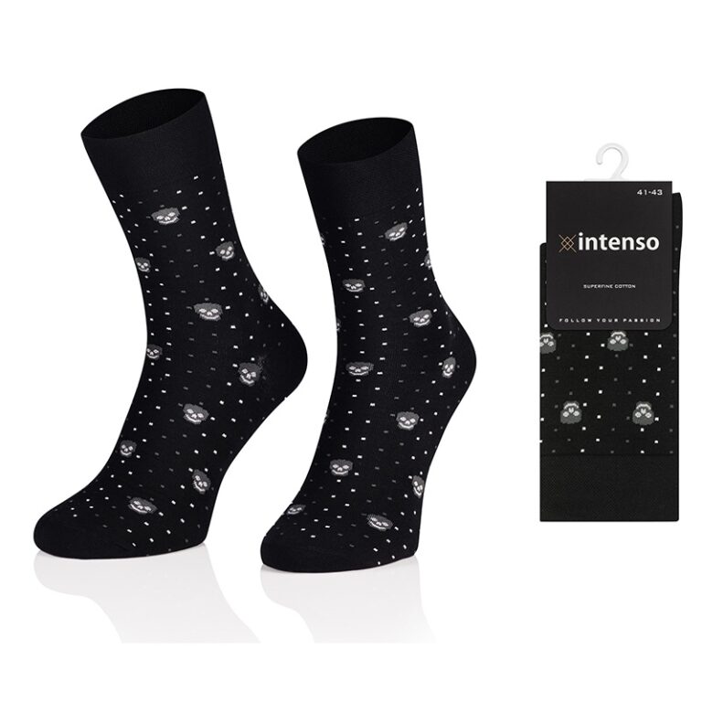 ELEGANCKIE SKARPETY MĘSKIE WE WZORY WZ28 CZASZKI