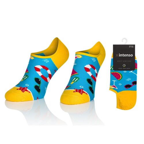 MICRO STOPKI INTENSO SOFT COTTON DAMSKIE Z APLIKACJĄ SILIKONOWĄ W PIĘCIE ART. 037 KOL:033