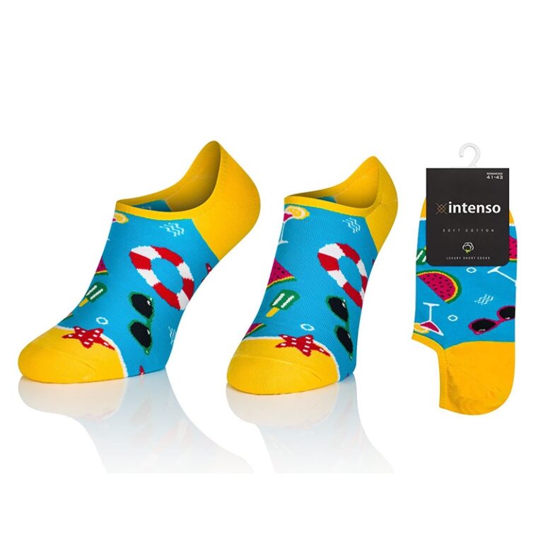 MICRO STOPKI INTENSO SOFT COTTON DAMSKIE Z APLIKACJĄ SILIKONOWĄ W PIĘCIE ART. 037 KOL:033