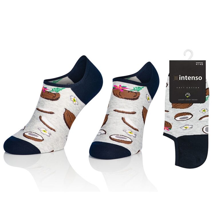 MICRO STOPKI INTENSO SOFT COTTON DAMSKIE Z APLIKACJĄ SILIKONOWĄ W PIĘCIE ART. 037 KOL:031