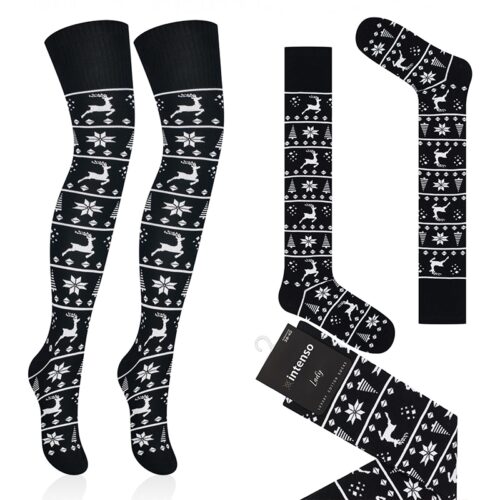 ZAKOLANÓWKI DAMSKIE BAWEŁNIANE WE WZORY INTENSO ART. 372 WZ. 210