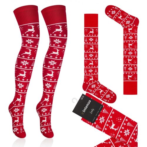 ZAKOLANÓWKI DAMSKIE BAWEŁNIANE WE WZORY INTENSO ART. 372 WZ. 209