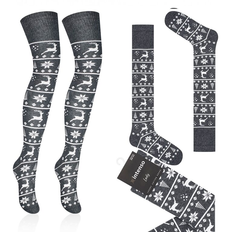 ZAKOLANÓWKI DMSKIE BAWEŁNIANE WE WZORY INTENSO ART. 372 WZ. 211