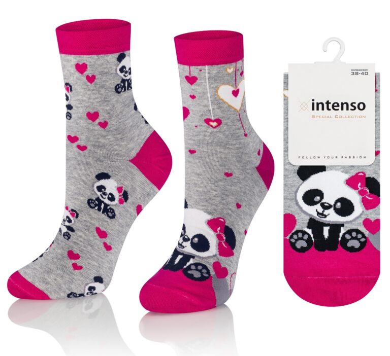 Skarpetki walentynkowe damskie Art. 0471 wz. 002 Pandy